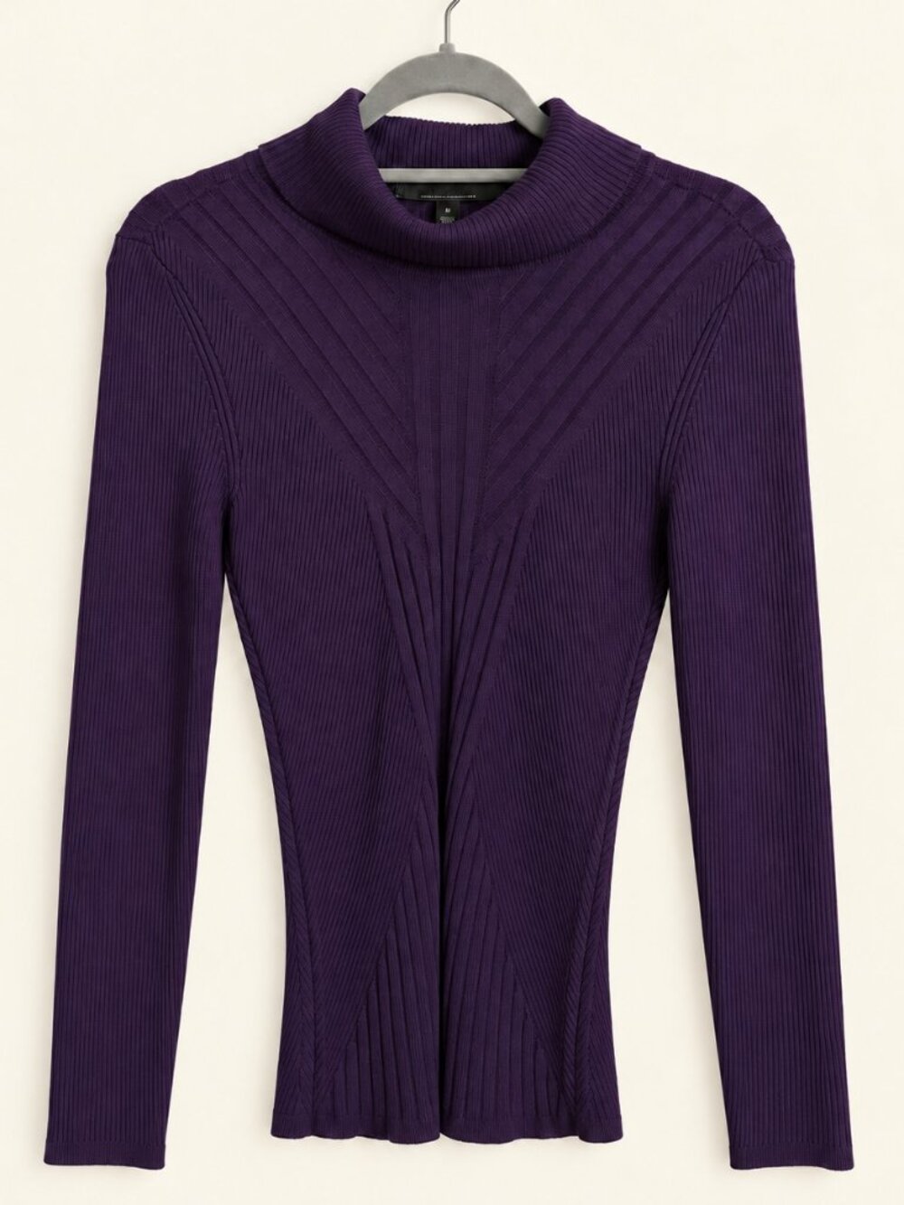White House Black Market Plum Purple Ribbed Turtleneck Sweater M
